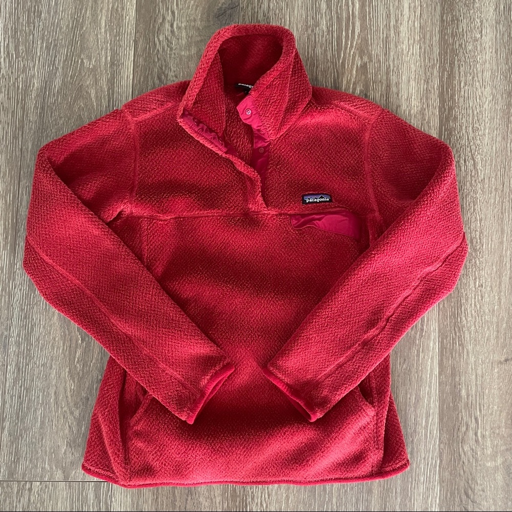 Patagonia Women’s Synchilla ReTool Pull Over, Red, Size Medium